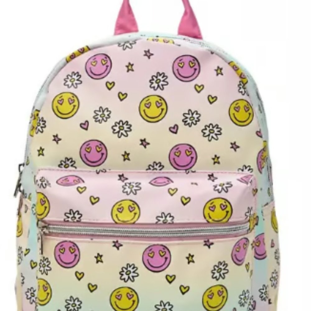 Girls Jessica Simpson Smiley Faux Leather Mini Backpack - Brand New